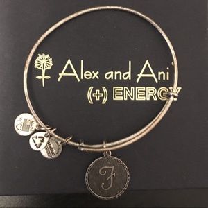 Alex and Ani silver letter F bracelet